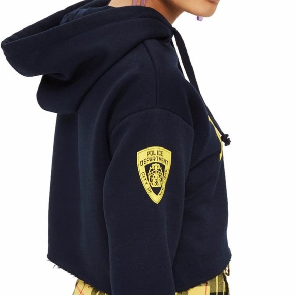 Top shop by Tee and Cake NYPD Crop Hoodie - Picture 2 of 11